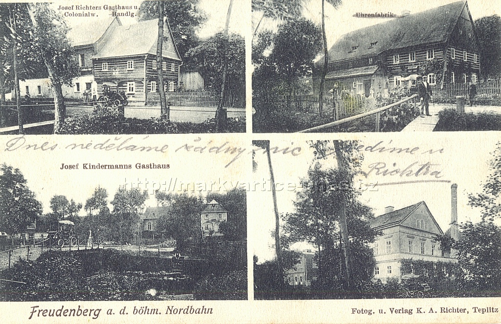 Veselé
před rokem 1918, psáno česky

Freudenberg a. d. böhm. Nordbahn
