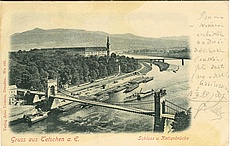 Pozdrav z Děčína.
Zámek a řetězový most.
odesláno 2.9.1899, psáno česky

Gruss aus Tetschen  a. E.
Schloss u. Kettenbrücke

Verlag Arno Ursinus, Dresden. We 166.
