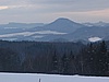 Klučky (642m) - pohled na Růžovský vrch, Grosser Zschirnstein, Papstein a Lilienstein