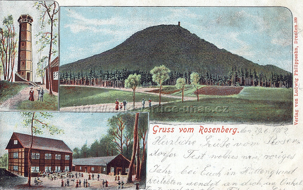 Rovsk vrch
odeslno 29.6.1902

Gruss vom Rosenberg