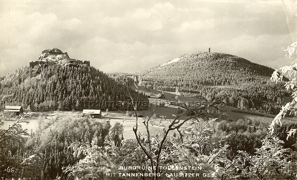 Toltejn a Jedlov hora
66. Burgruine Tollenstein mit Tannenberg. Lausitzer Geb.